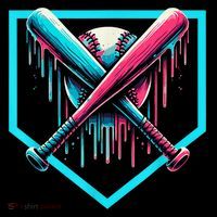 Baseball Home Plate Drip Boys Baseball Bat Baseball Drip Women's Hoodie thumb 2