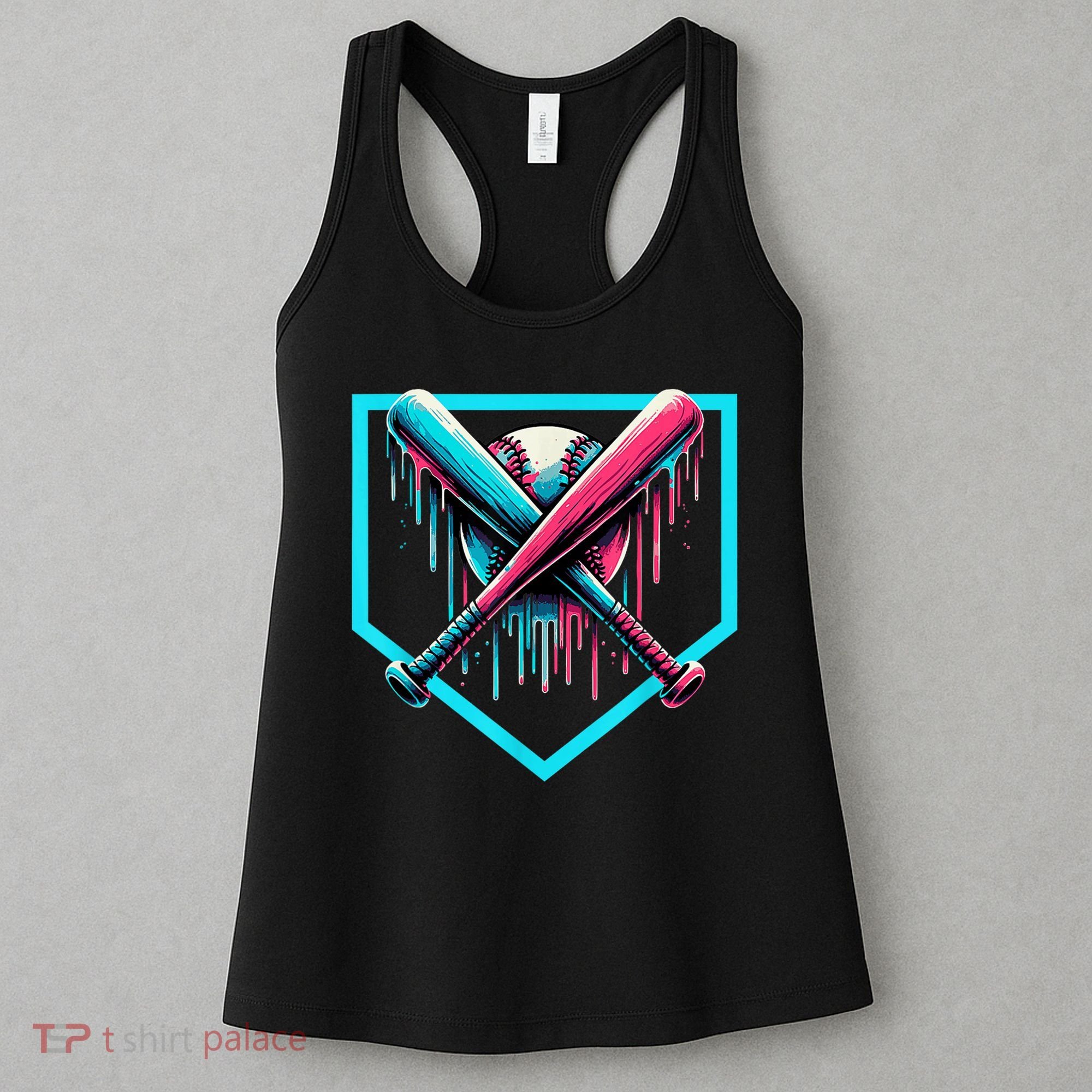 Baseball Home Plate Drip Boys Baseball Bat Baseball Drip Women's Tank Top