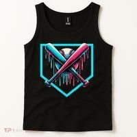 Baseball Home Plate Drip Boys Baseball Bat Baseball Drip Tank Top thumb 2