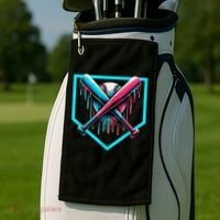 Baseball Home Plate Drip Boys Baseball Bat Baseball Drip Golf Towel thumb 2