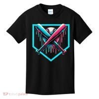 Baseball Home Plate Drip Boys Baseball Bat Baseball Drip Kids T-Shirt thumb 0