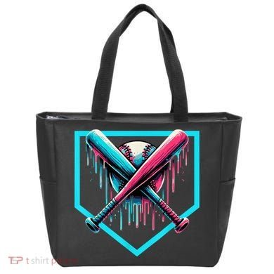 Baseball Home Plate Drip Boys Baseball Bat Baseball Drip Tote Bag
