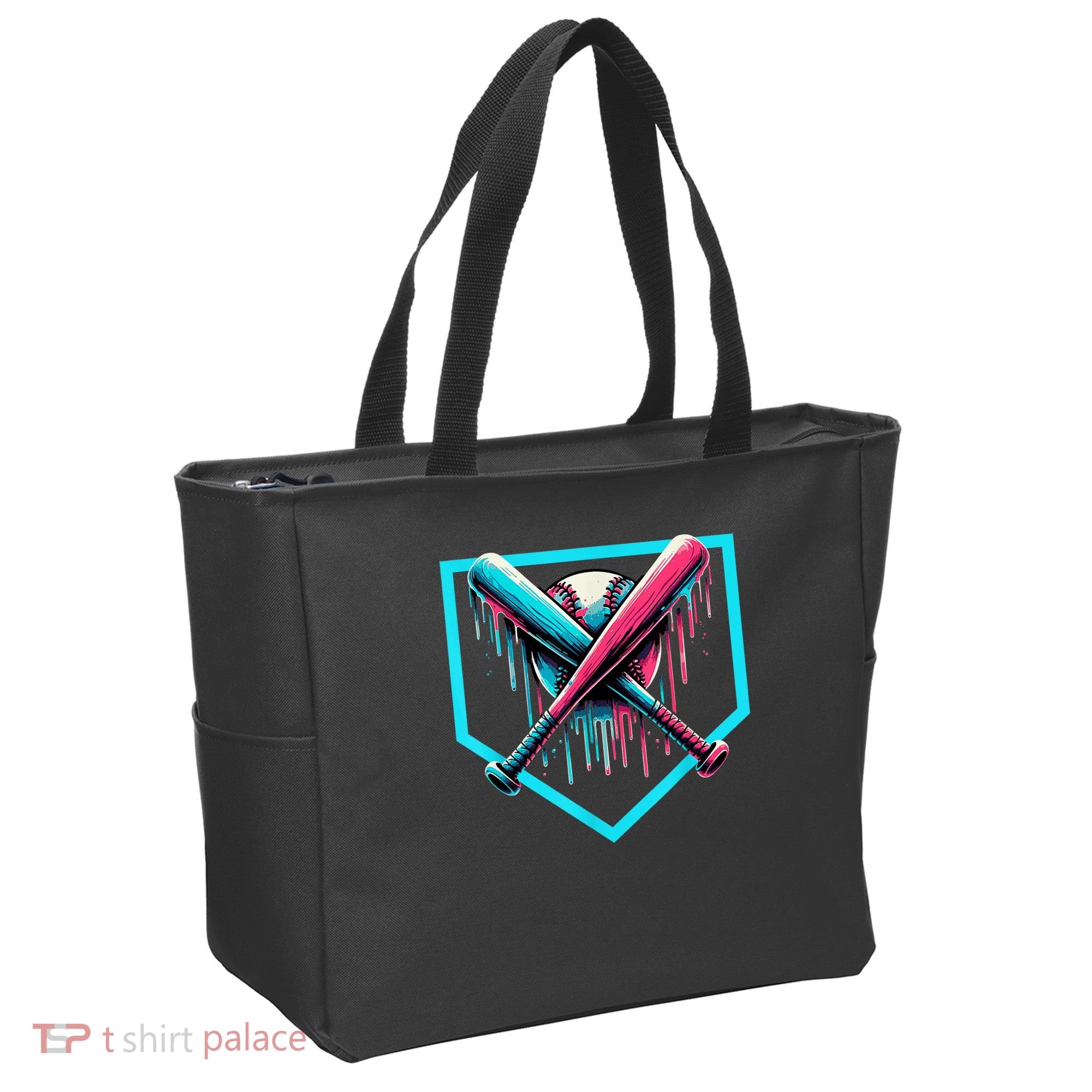 Baseball Home Plate Drip Boys Baseball Bat Baseball Drip Tote Bag