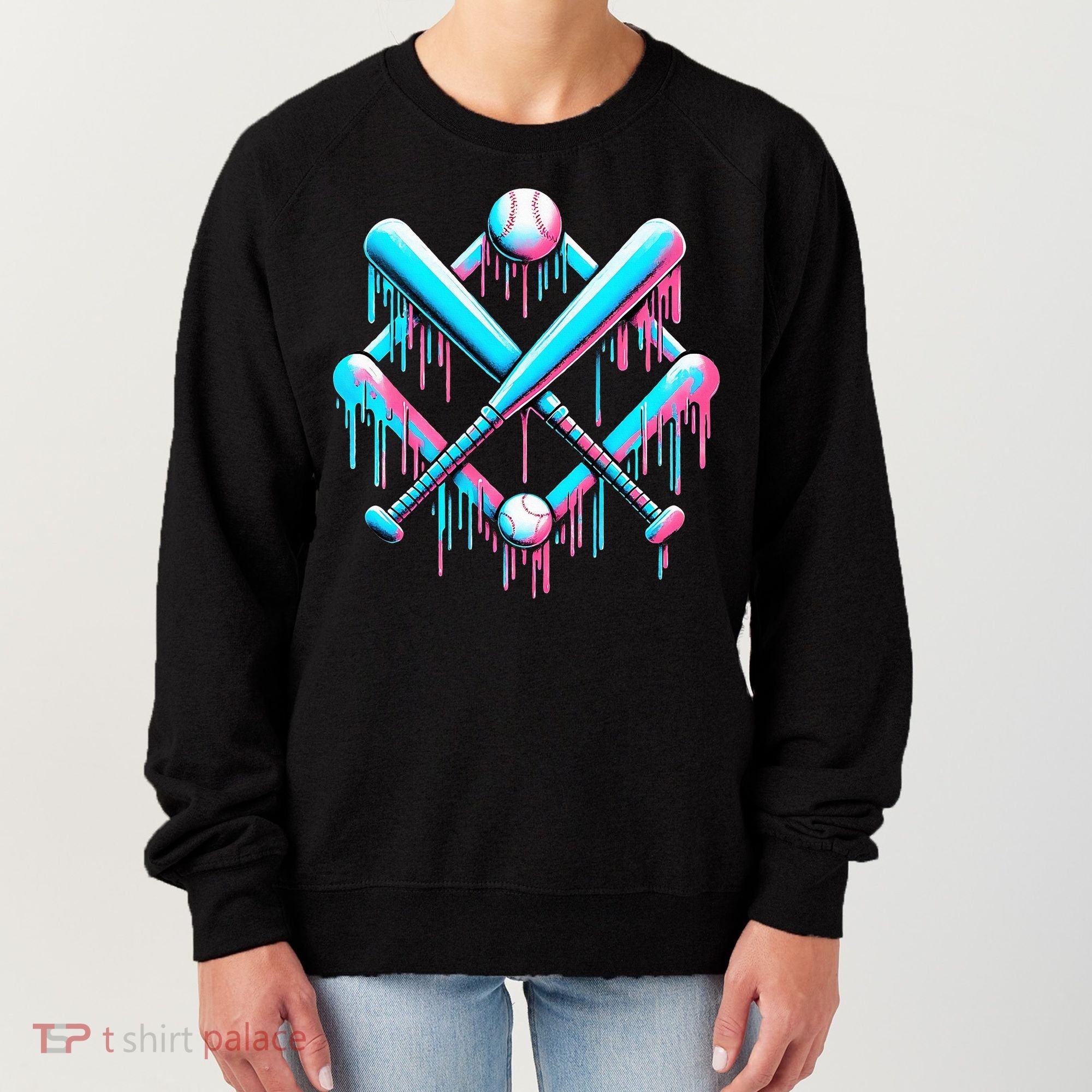 B.A.S.E.B.A.L.L Home Plate Drip For Ice Cream Spinkle Women's Sweatshirt