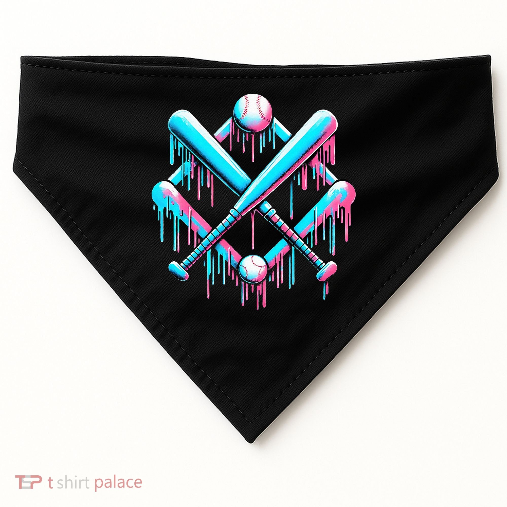 B.A.S.E.B.A.L.L Home Plate Drip For Ice Cream Spinkle USA-Made Doggie Bandana