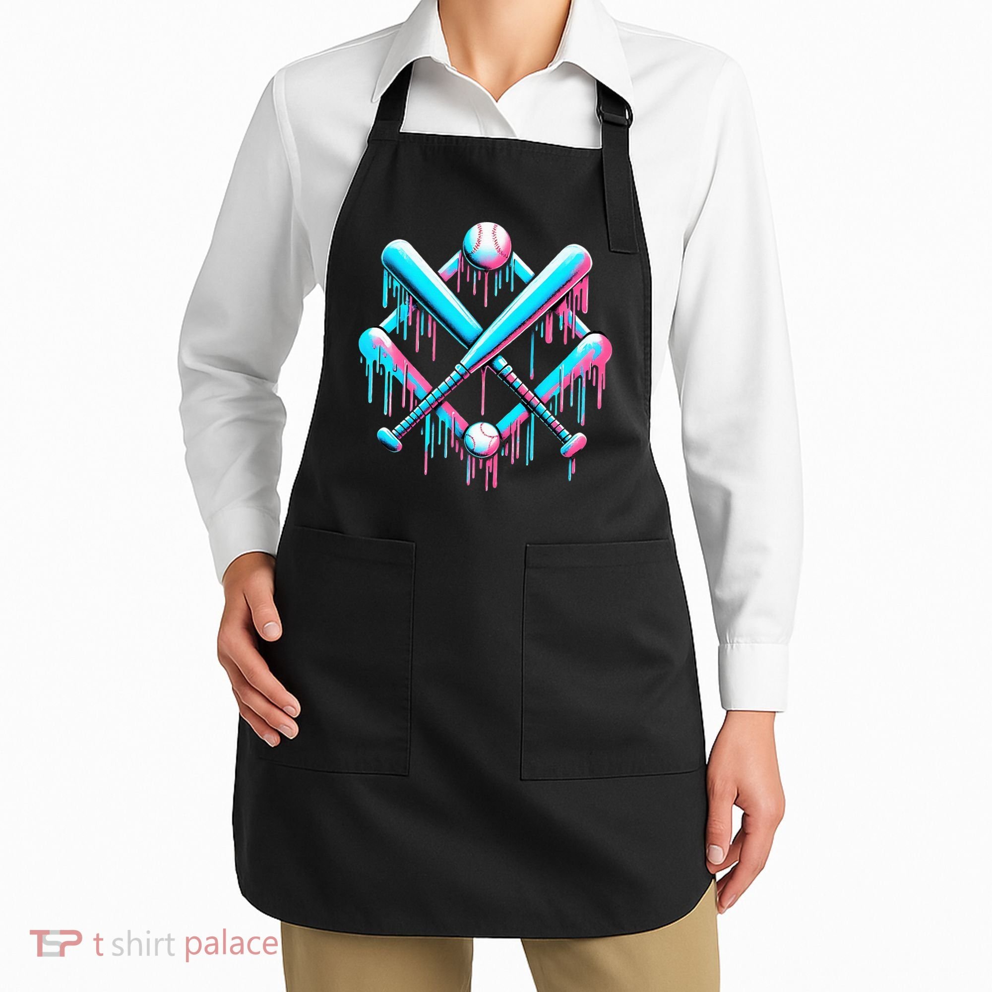 B.A.S.E.B.A.L.L Home Plate Drip For Ice Cream Spinkle Apron