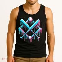 B.A.S.E.B.A.L.L Home Plate Drip For Ice Cream Spinkle Tank Top thumb 3