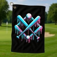 B.A.S.E.B.A.L.L Home Plate Drip For Ice Cream Spinkle Golf Towel thumb 1