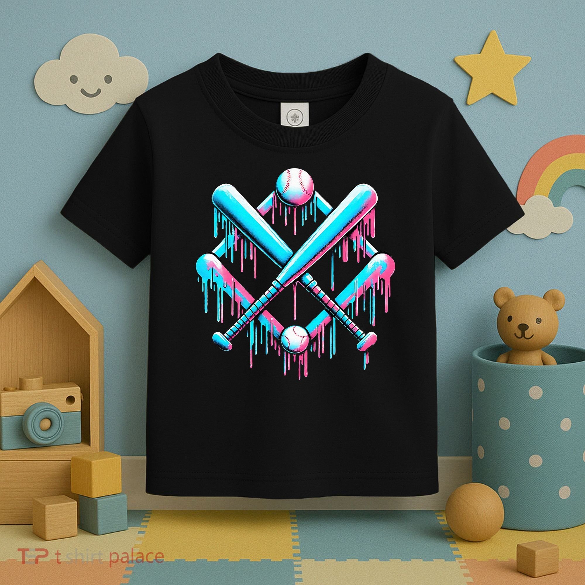 B.A.S.E.B.A.L.L Home Plate Drip For Ice Cream Spinkle Toddler T-Shirt