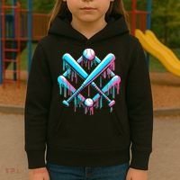 B.A.S.E.B.A.L.L Home Plate Drip For Ice Cream Spinkle Kids Hoodie thumb 3