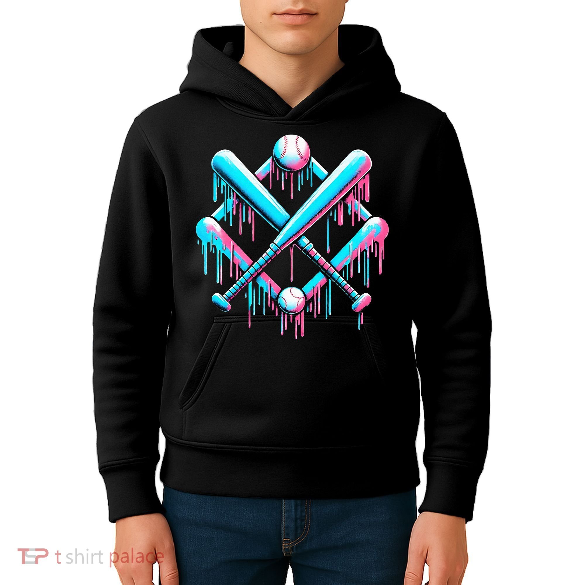 B.A.S.E.B.A.L.L Home Plate Drip For Ice Cream Spinkle Kids Hoodie