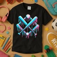 B.A.S.E.B.A.L.L Home Plate Drip For Ice Cream Spinkle Kids T-Shirt thumb 3