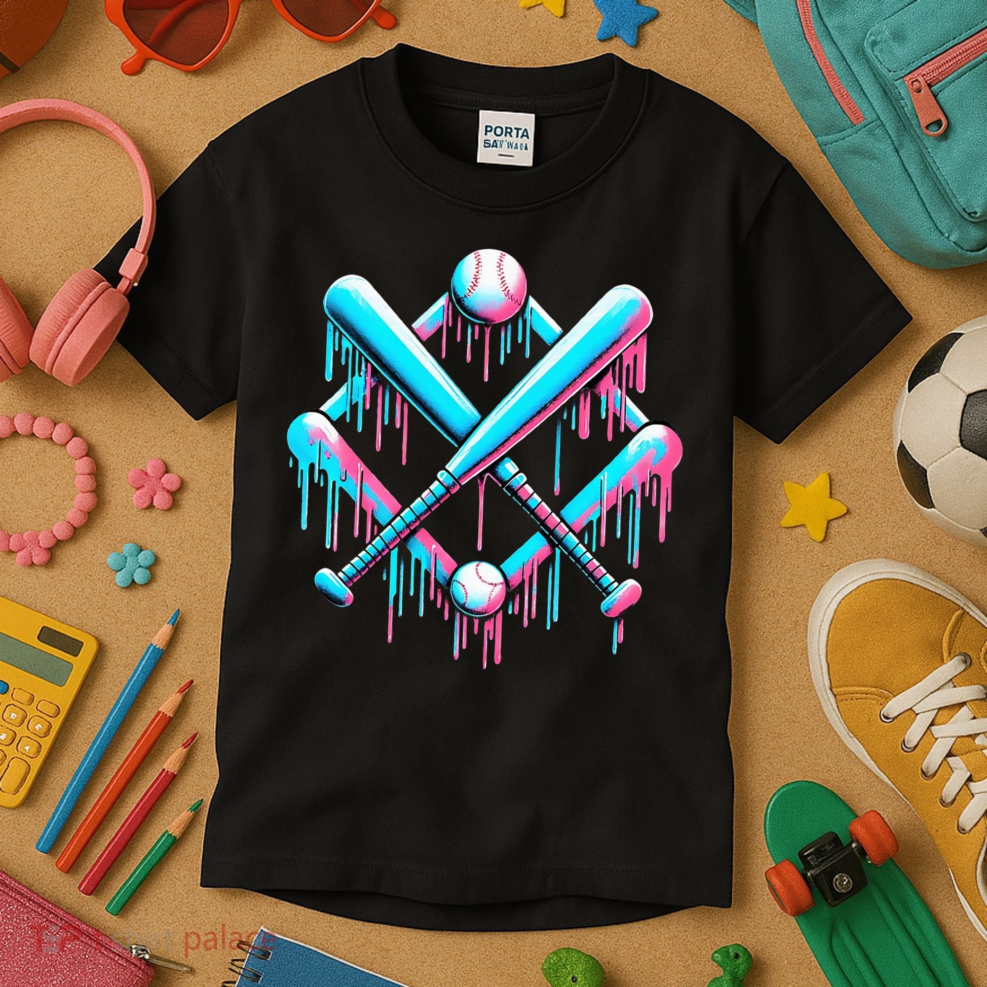 B.A.S.E.B.A.L.L Home Plate Drip For Ice Cream Spinkle Kids T-Shirt