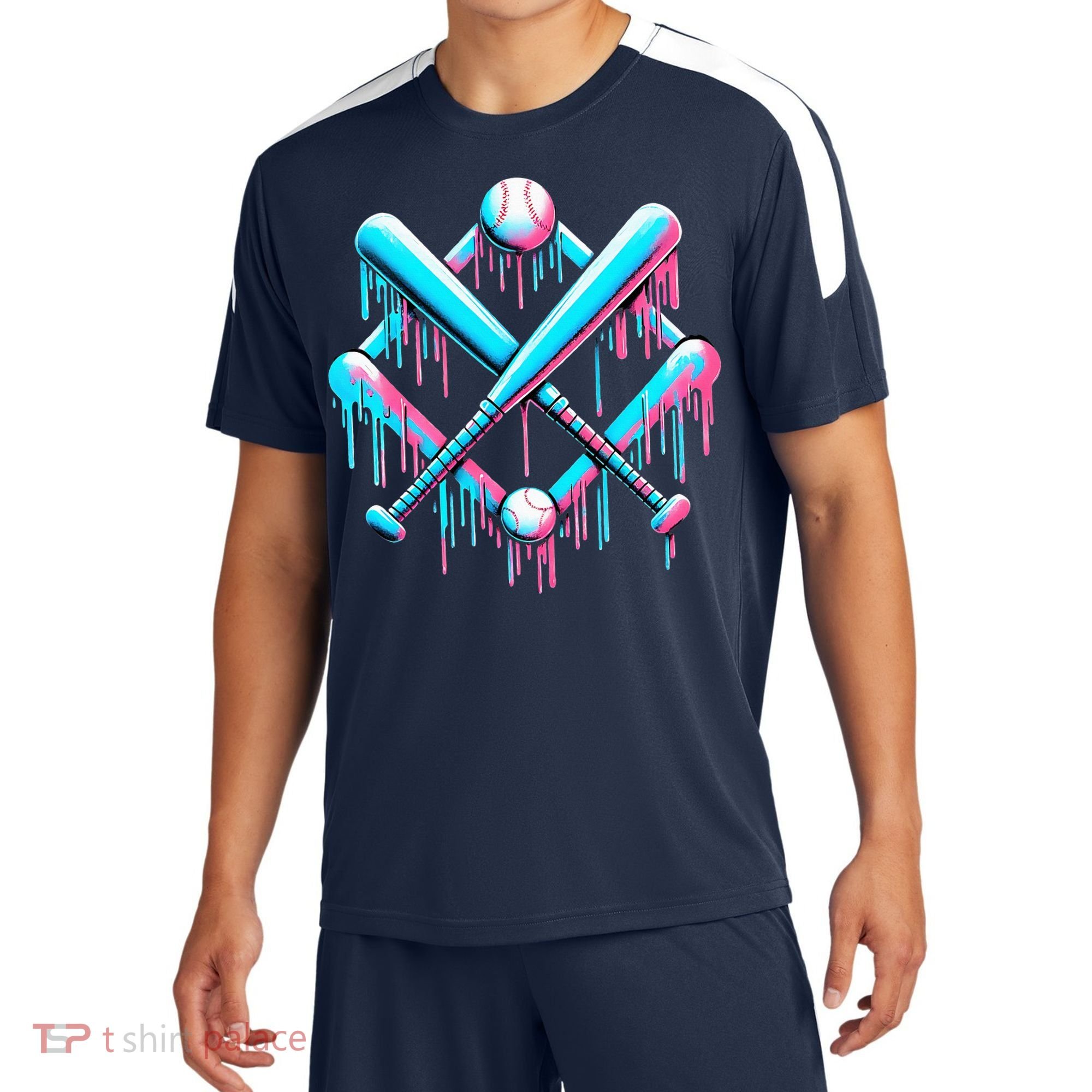 B.A.S.E.B.A.L.L Home Plate Drip For Ice Cream Spinkle Sport-Tek Competitor United Soccer Jersey