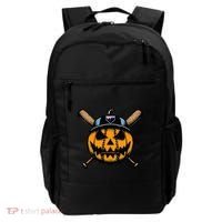 B.A.S.E.B.A.L.L Home Plate Drip Halloween Pumpkin Backpack thumb 0