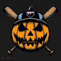 B.A.S.E.B.A.L.L Home Plate Drip Halloween Pumpkin Backpack thumb 2
