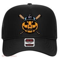 B.A.S.E.B.A.L.L Home Plate Drip Halloween Pumpkin Hat thumb 0