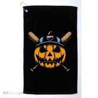 B.A.S.E.B.A.L.L Home Plate Drip Halloween Pumpkin Golf Towel thumb 0