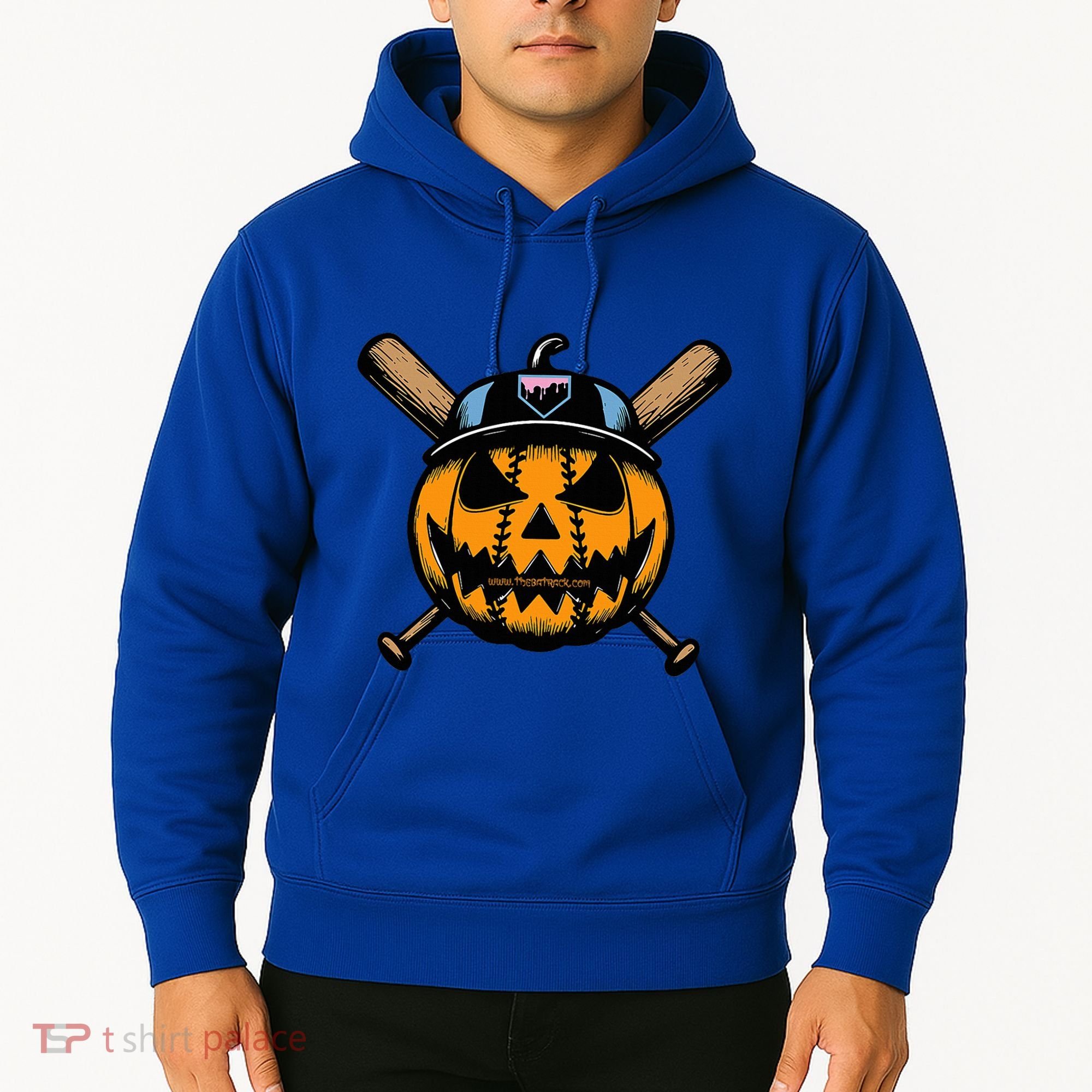 B.A.S.E.B.A.L.L Home Plate Drip Halloween Pumpkin Hoodie