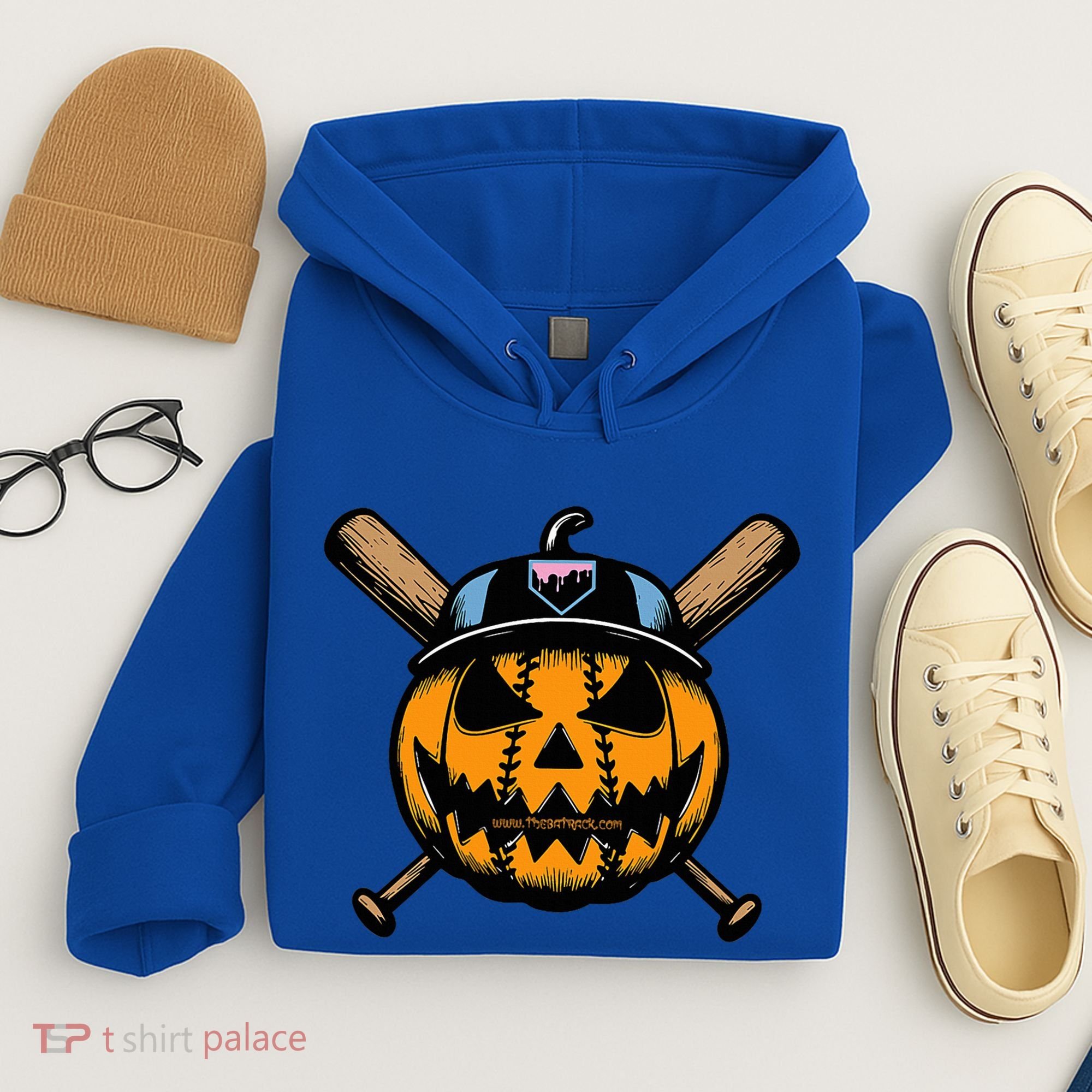 B.A.S.E.B.A.L.L Home Plate Drip Halloween Pumpkin Hoodie