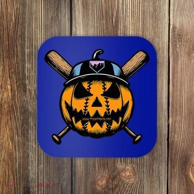 B.A.S.E.B.A.L.L Home Plate Drip Halloween Pumpkin Coaster