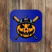 B.A.S.E.B.A.L.L Home Plate Drip Halloween Pumpkin Coaster thumb 0