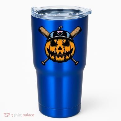 B.A.S.E.B.A.L.L Home Plate Drip Halloween Pumpkin Tumbler