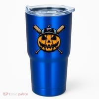 B.A.S.E.B.A.L.L Home Plate Drip Halloween Pumpkin Tumbler thumb 0