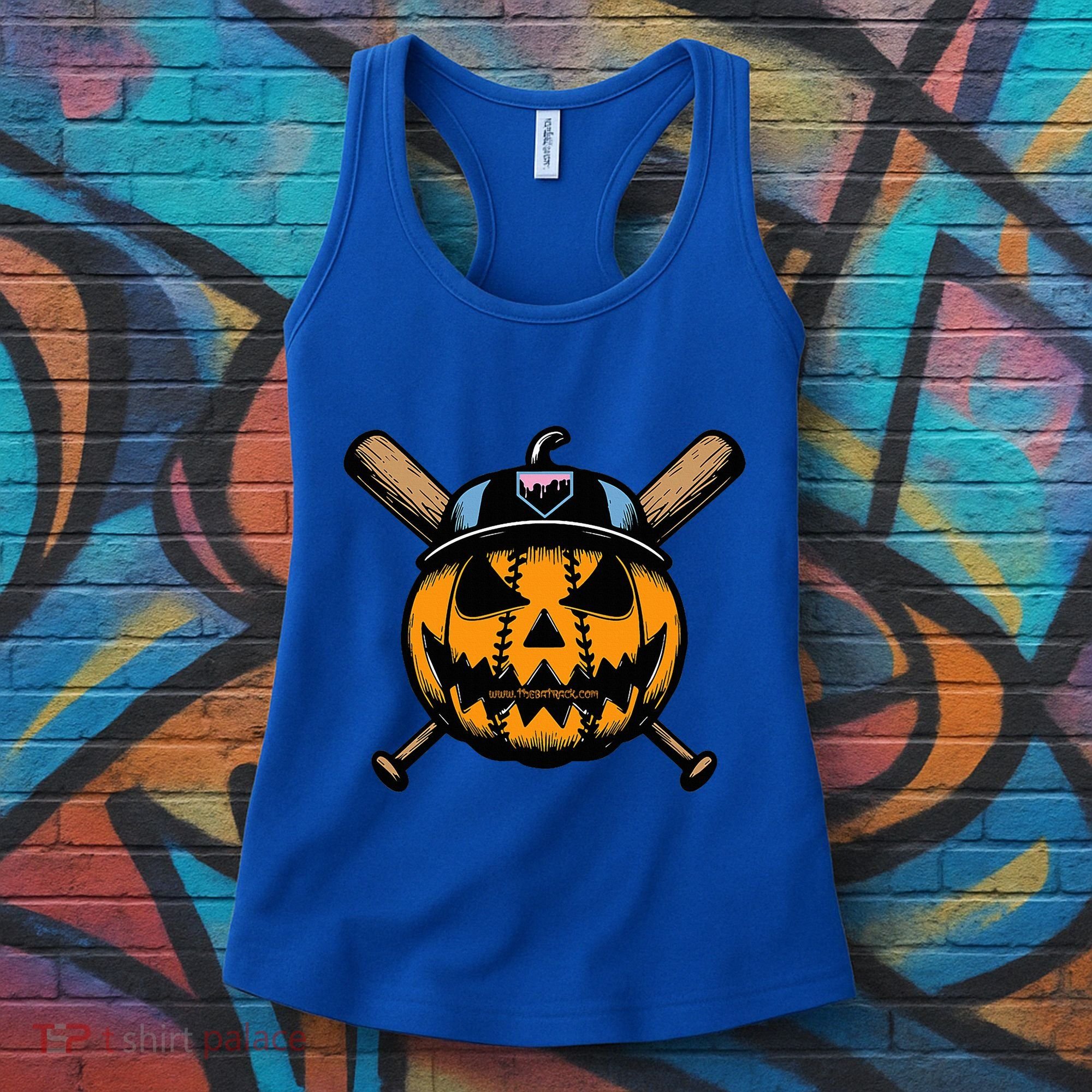 B.A.S.E.B.A.L.L Home Plate Drip Halloween Pumpkin Women's Tank Top