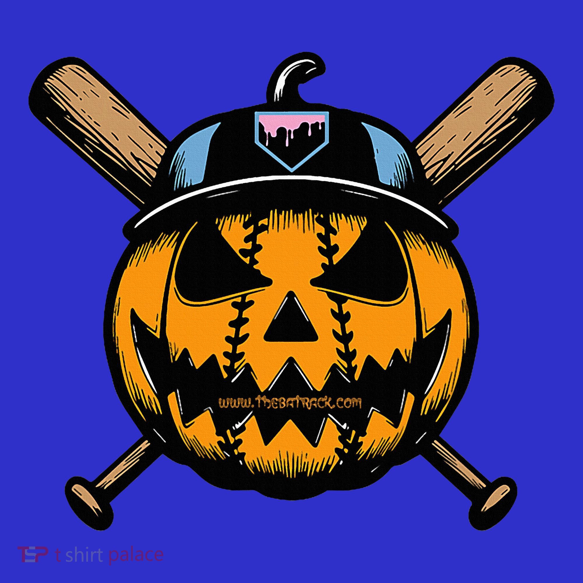 B.A.S.E.B.A.L.L Home Plate Drip Halloween Pumpkin Baby Bodysuit