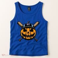 B.A.S.E.B.A.L.L Home Plate Drip Halloween Pumpkin Tank Top thumb 2