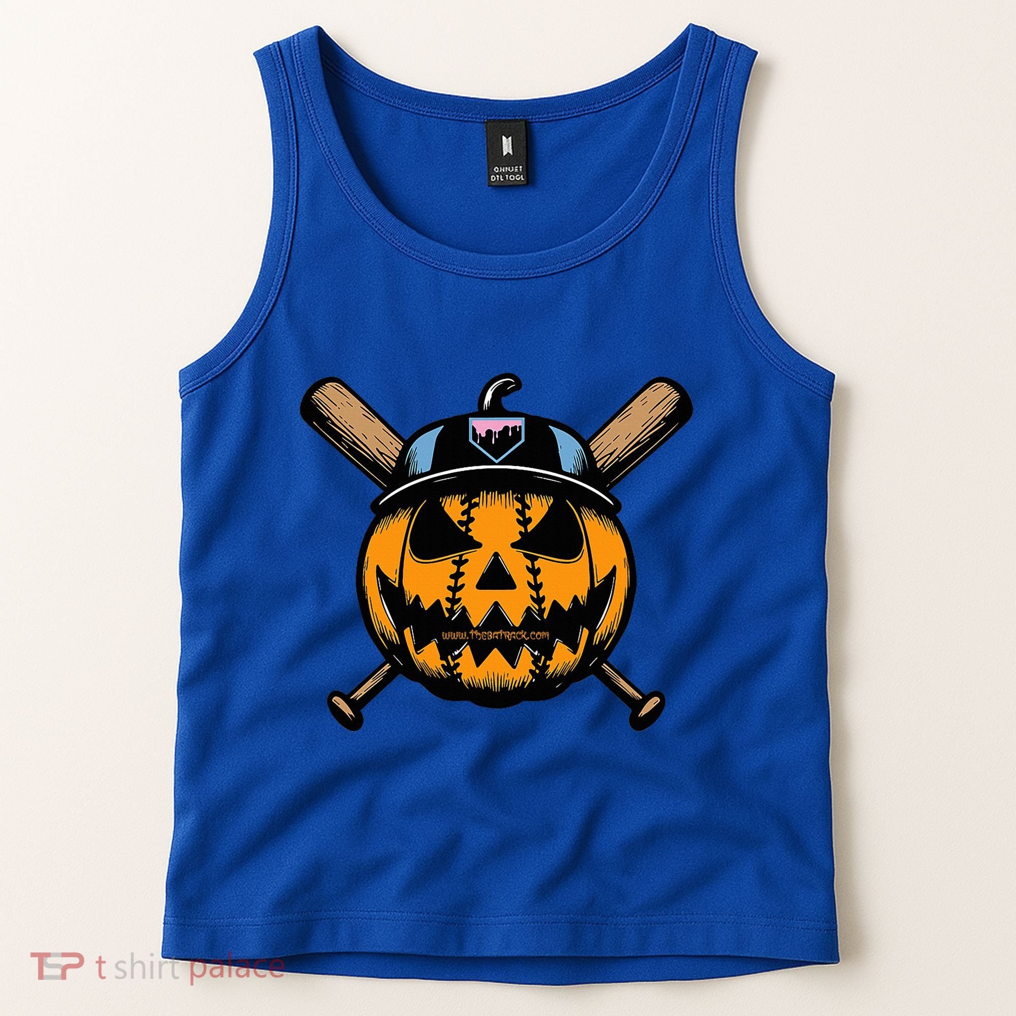 B.A.S.E.B.A.L.L Home Plate Drip Halloween Pumpkin Tank Top