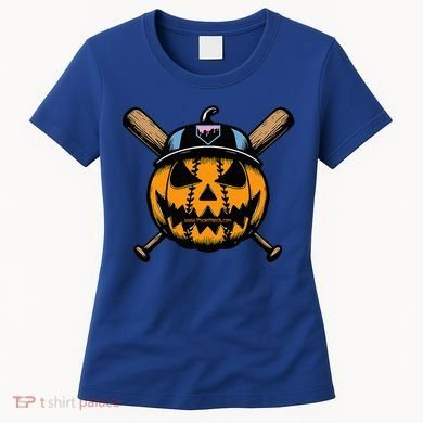 B.A.S.E.B.A.L.L Home Plate Drip Halloween Pumpkin Women's T-Shirt