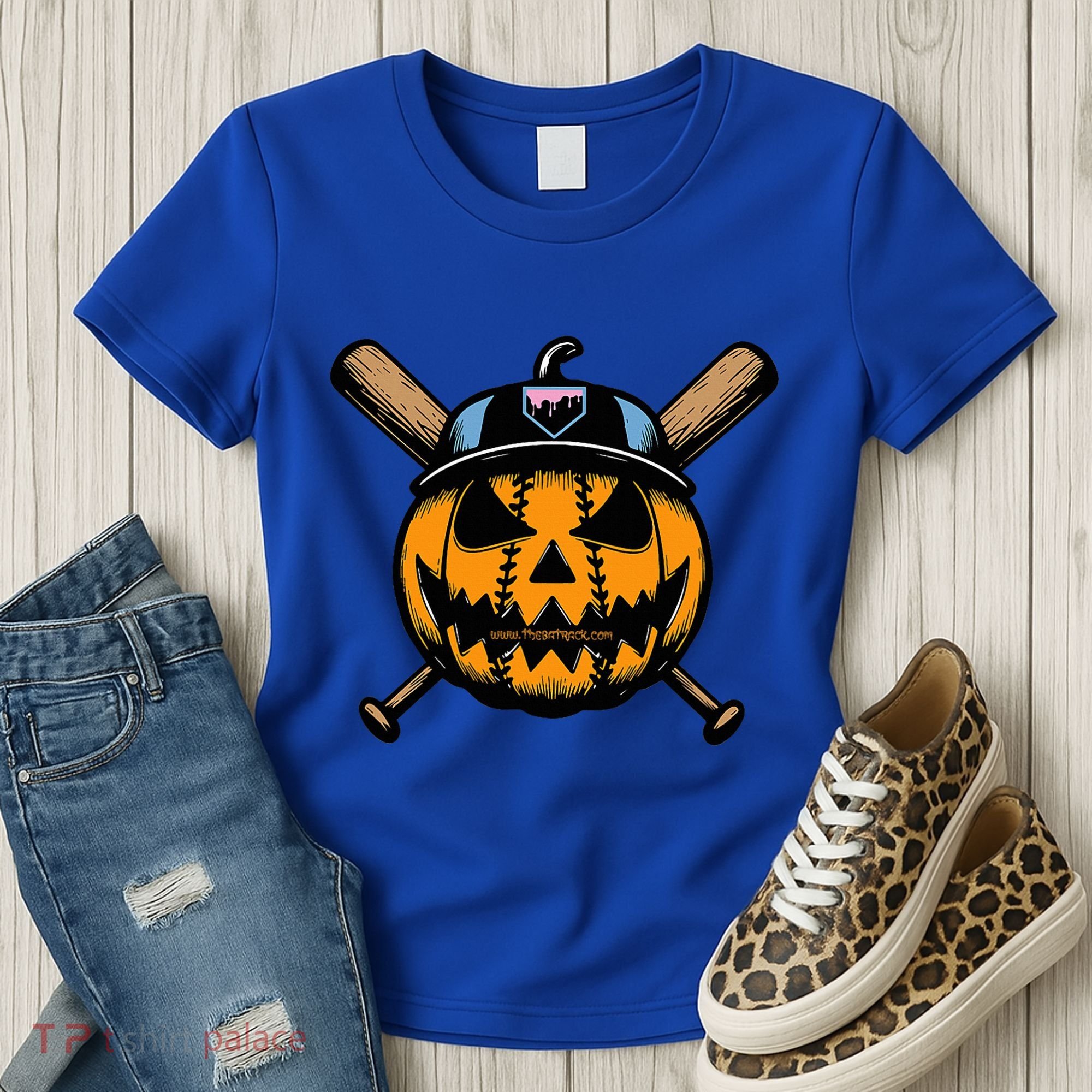 B.A.S.E.B.A.L.L Home Plate Drip Halloween Pumpkin Women's T-Shirt