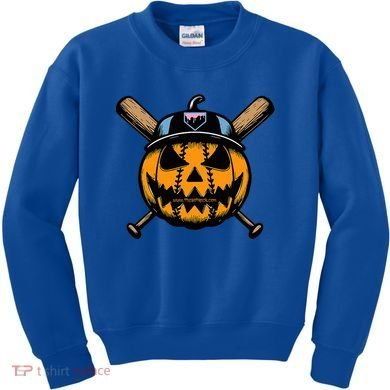 B.A.S.E.B.A.L.L Home Plate Drip Halloween Pumpkin Kids Sweatshirt