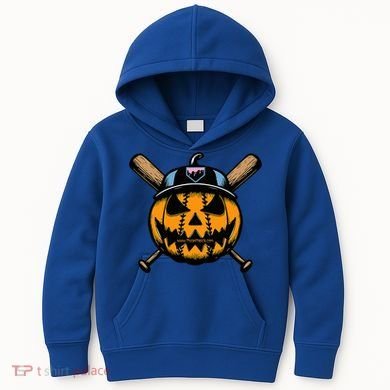 B.A.S.E.B.A.L.L Home Plate Drip Halloween Pumpkin Kids Hoodie