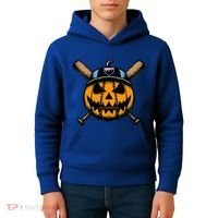 B.A.S.E.B.A.L.L Home Plate Drip Halloween Pumpkin Kids Hoodie thumb 4