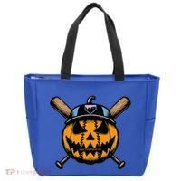 B.A.S.E.B.A.L.L Home Plate Drip Halloween Pumpkin Tote Bag thumb 0