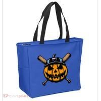 B.A.S.E.B.A.L.L Home Plate Drip Halloween Pumpkin Tote Bag thumb 2