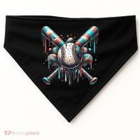 Baseball Home Plate Ice Cream Drip Baseball With Sprinkles USA-Made Doggie Bandana thumb 0