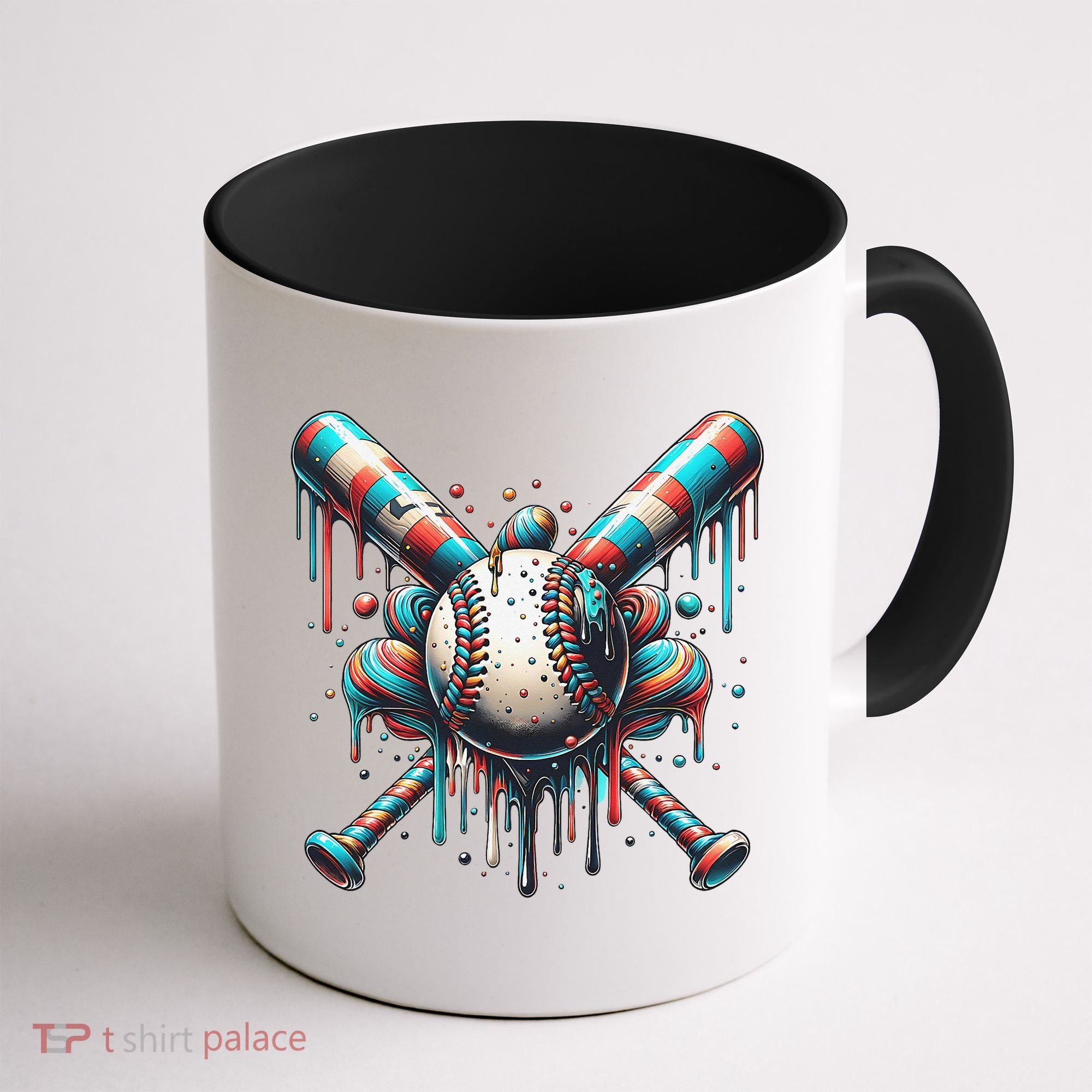 Baseball Home Plate Ice Cream Drip Baseball With Sprinkles Coffee Mug
