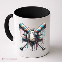 Baseball Home Plate Ice Cream Drip Baseball With Sprinkles Coffee Mug thumb 0