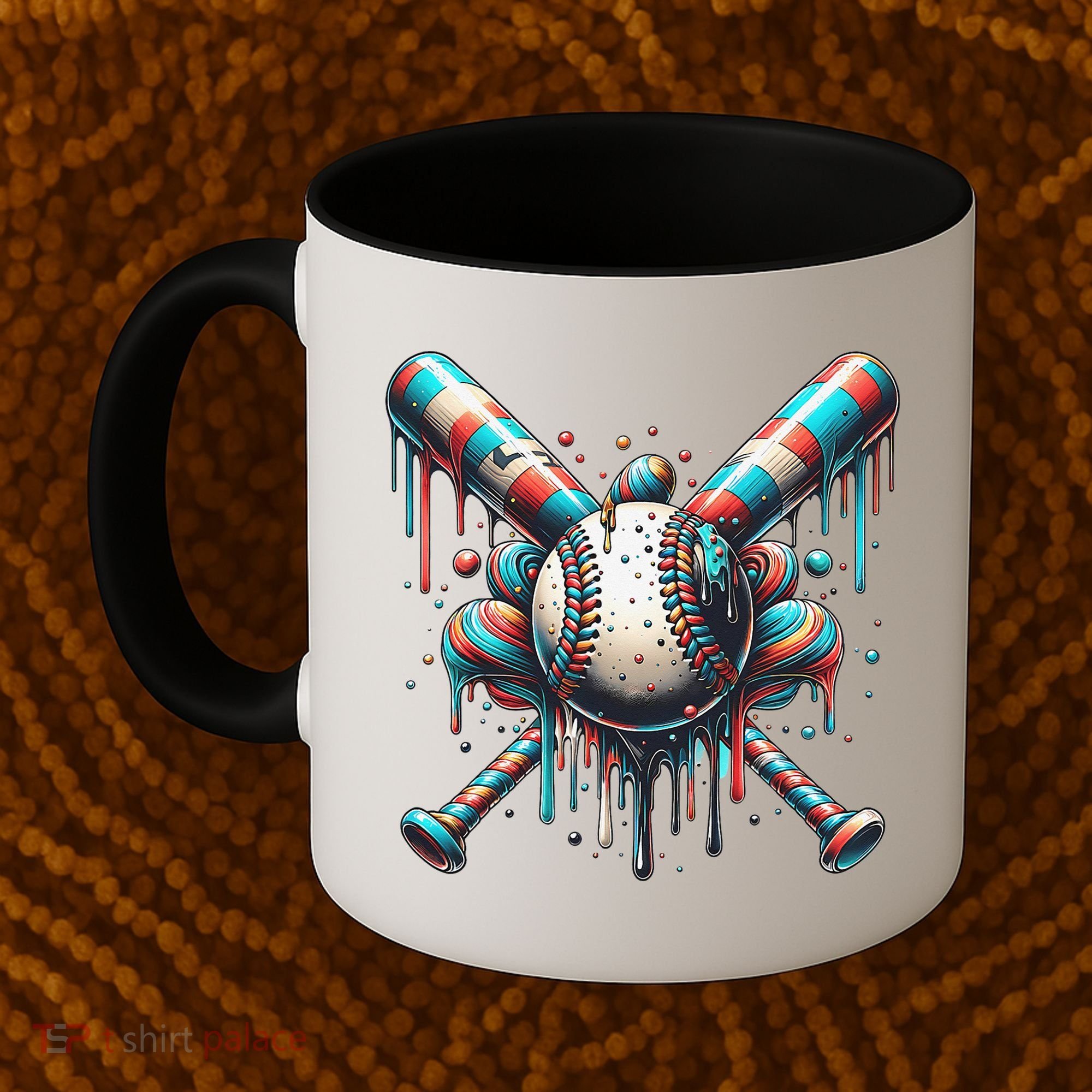 Baseball Home Plate Ice Cream Drip Baseball With Sprinkles Coffee Mug