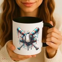 Baseball Home Plate Ice Cream Drip Baseball With Sprinkles Coffee Mug thumb 3