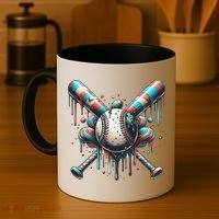 Baseball Home Plate Ice Cream Drip Baseball With Sprinkles Coffee Mug thumb 4