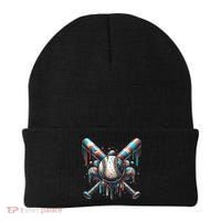 Baseball Home Plate Ice Cream Drip Baseball With Sprinkles Beanie thumb 0