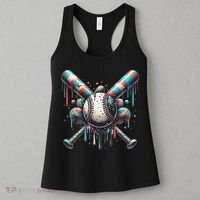 Baseball Home Plate Ice Cream Drip Baseball With Sprinkles Women's Tank Top thumb 3