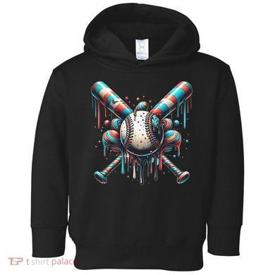 Baseball Home Plate Ice Cream Drip Baseball With Sprinkles Toddler Hoodie