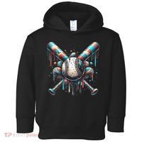 Baseball Home Plate Ice Cream Drip Baseball With Sprinkles Toddler Hoodie thumb 0