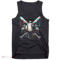 Baseball Home Plate Ice Cream Drip Baseball With Sprinkles Tank Top thumb 0